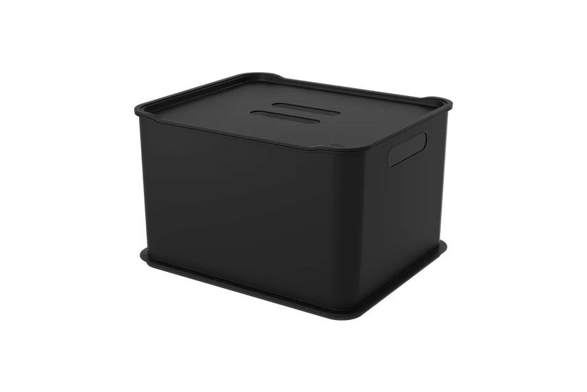 conjunto de caixas organizadoras com tampa 23,9 litros 3 peças