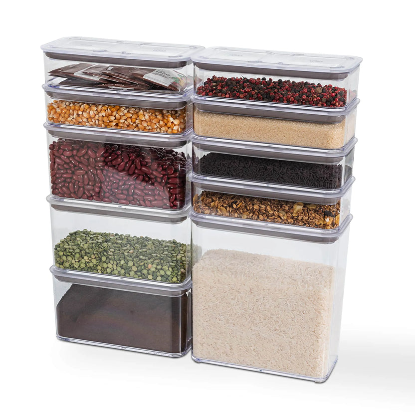 conjunto de potes herméticos retangulares 10 peças